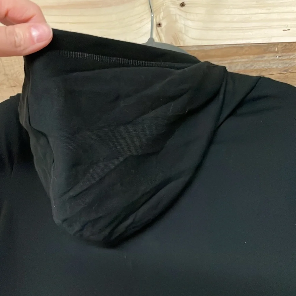 Justice size 12 black sparkly logo hoodie